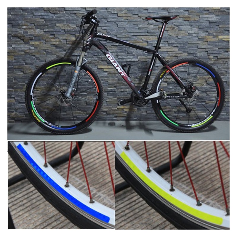 Autocollants réfléchissants Roue de pneu de vélo Réflecteur fluorescent  Jante de vélo